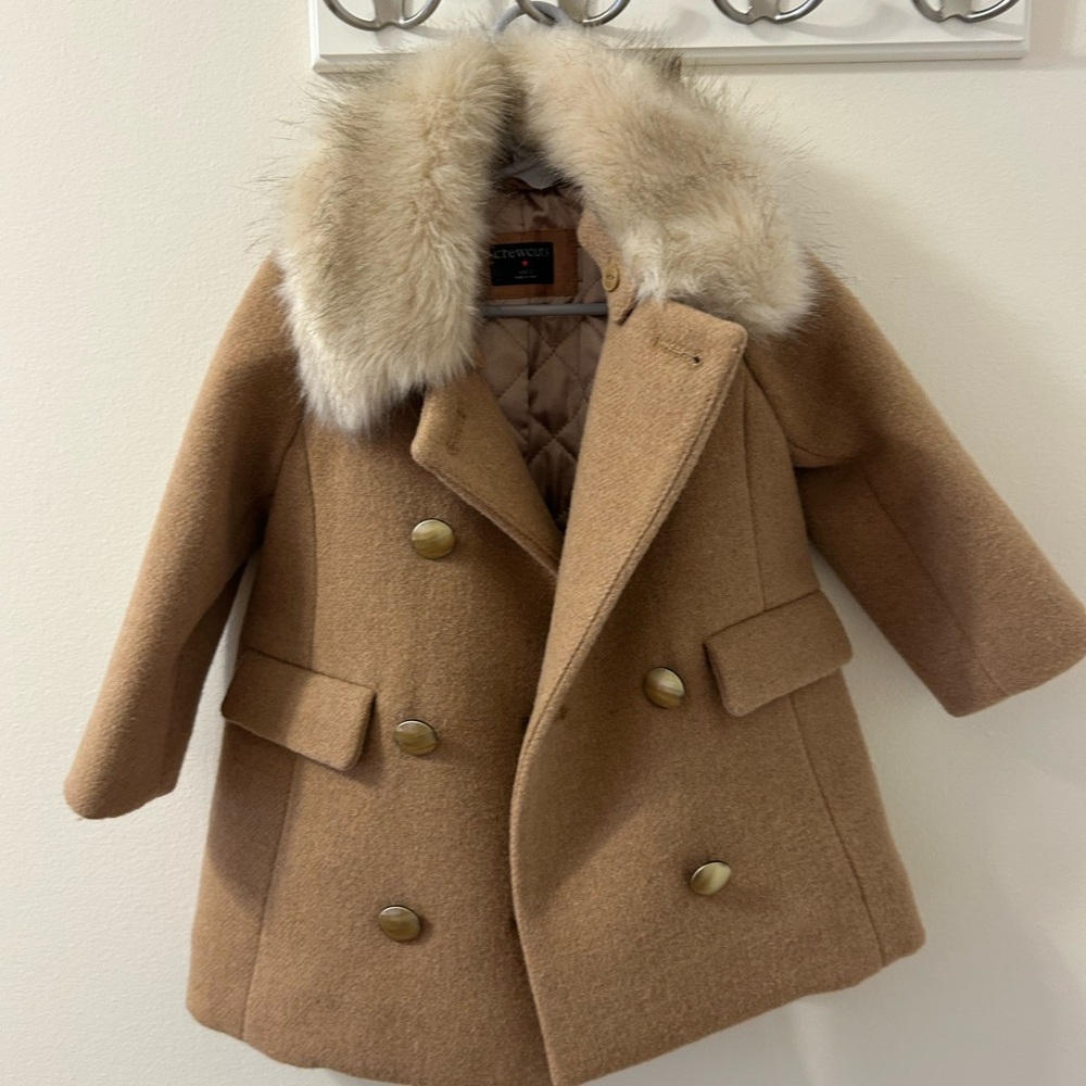 Perfect condition Crewcuts Pea Coat with faux fur